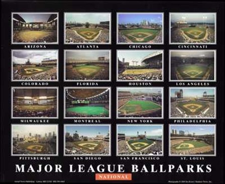 Major League Ballparks - National League by Ira Rosen art print