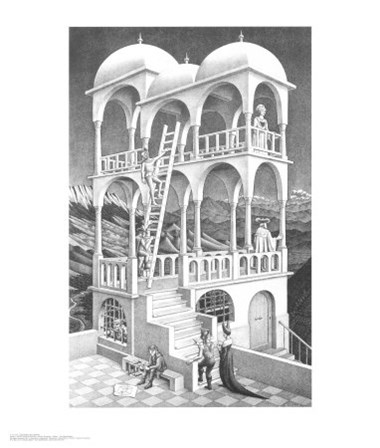 Belvedere by M.C. Escher art print