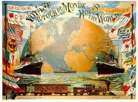 Voyage Around the World (C1890) (Litho) by Schindler art print