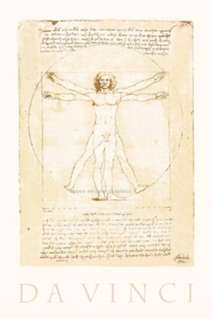 The Vitruvian Man by Leonardo Da Vinci art print