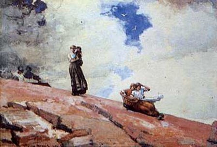 Watching from the Cliffs by Winslow Homer art print