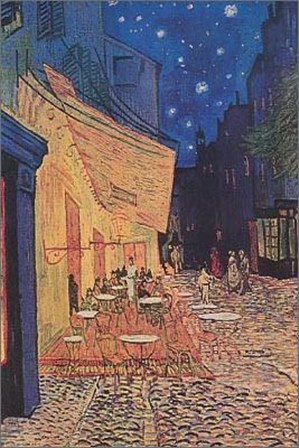 The Cafe Terrace on the Place du Forum, Arles, at Night, c.1888 by Vincent Van Gogh art print