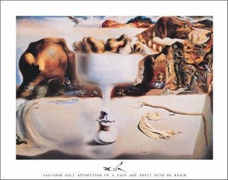 Apparition Of Face And Fruit Dish On A B by Salvador Dali art print