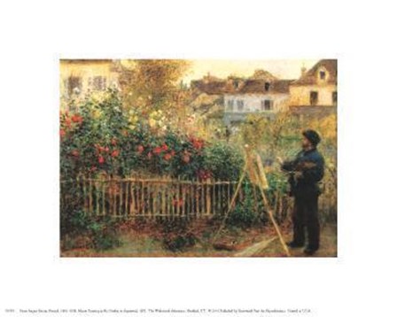 Monet Painting in his Garden at Argenteuil, c.1873 by Pierre-Auguste Renoir art print