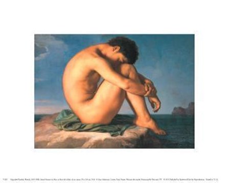 Jeune Homme Nu Assis Au Boro De La Mer by Hippolyte Flandrin art print