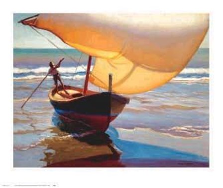 Fishing Boat, Spain by Arthur Grover Rider art print