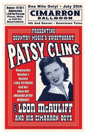 Patsy Cline, Tulsa, Oklahoma, 1961 art print