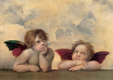 The Cherubim Putti Angels of The Sistine Madonna, c.1514 by Raphael art print