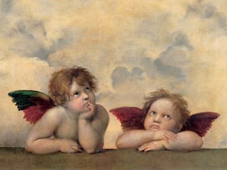 The Cherubim Putti Angels of The Sistine Madonna, c.1514 by Raphael art print