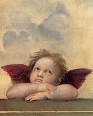 The Cherubim Putti Angels of The Sistine Madonna, c.1514 (detail - right side) by Raphael art print