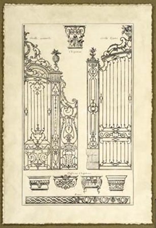 Vintage Ornamental Gate I by J. F. Blondel art print