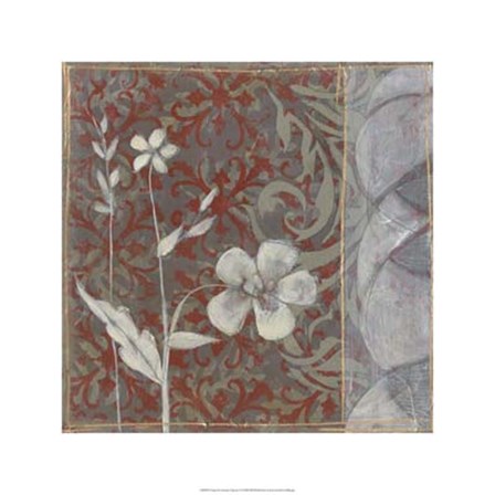 Taupe and Cinnabar Tapestry I by Jennifer Goldberger art print