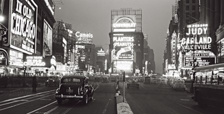 Times Square at Night, NYC 1938 art print