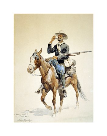 A Mounted Infantryman by Frederic Remington art print