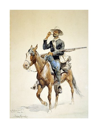 A Mounted Infantryman by Frederic Remington art print