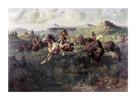 Buffalo Hunt by Edgar Samuel Paxson art print