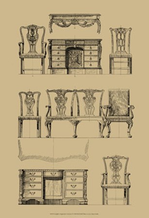 English Chippendale Furniture by Vision Studio art print