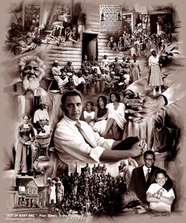 Obama: Out of Many One: From Slavery to the Presidency by Wishum Gregory art print