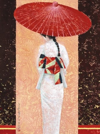 Girl in Kimono II (Metallic Print) by Mira Latour art print