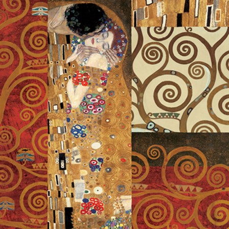 Klimt Details (The Kiss) by Gustav Klimt art print