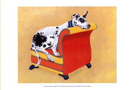 Great Dane on Orange by Carol Dillon art print