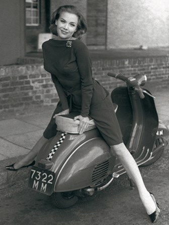 Posing on Motor Scooter art print