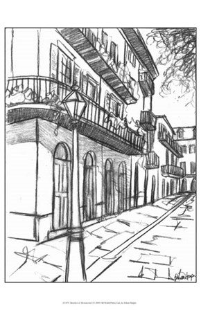 Sketches of Downtown I by Ethan Harper art print