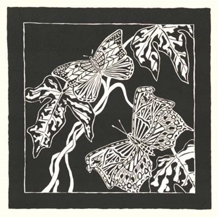 Butterfly Woodblock in Black II by Chariklia Zarris art print