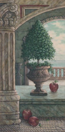 Apple and Topiary by Janet Kruskamp art print