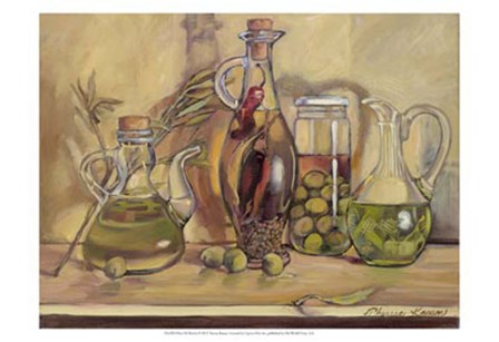 Olive Oil Bottles by Theresa Kasun art print