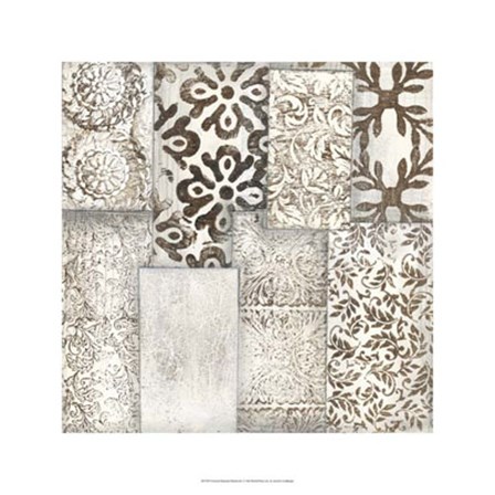 Neutral Patterned Patchwork I by Jennifer Goldberger art print