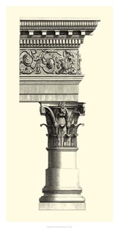 B&amp;W Column &amp; Cornice II by Vision Studio art print