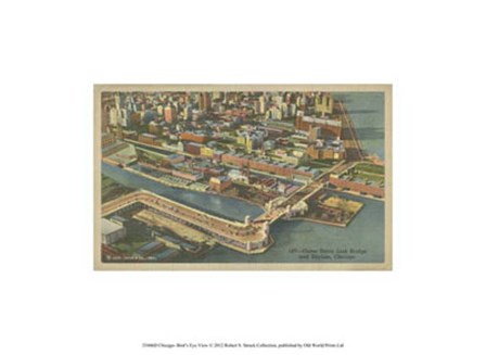 Chicago- Bird&#39;s Eye View art print