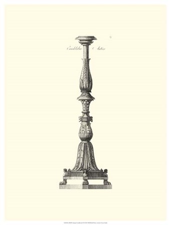 B&amp;W Antique Candlestick II by Vision Studio art print