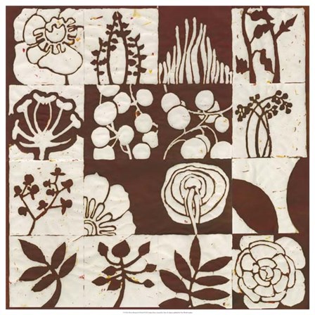 Brown Botanical 16-Patch by Andrea Davis art print