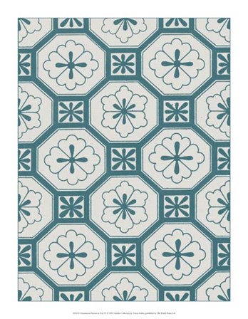 Ornamental Pattern in Teal VI by Vision Studio art print