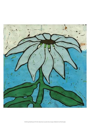 Aqua Batik Botanical VI by Andrea Davis art print