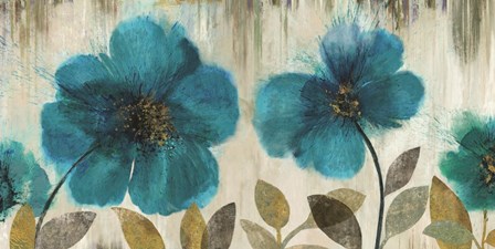 Teal Flowers by Asia Jensen art print