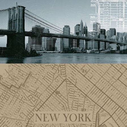 NYC Map I by The Vintage Collection art print