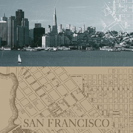 San Francisco Map I by The Vintage Collection art print