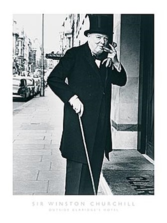 Sir Winston Churchill Outside Claridges Hotel by The Chelsea Collection art print