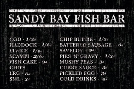 Sandy Bay Fish Bar by The Vintage Collection art print