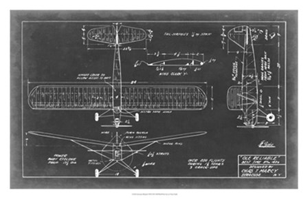 Aeronautic Blueprint VIII by Vision Studio art print