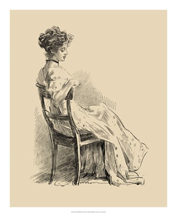 The Wall Flower by Charles Dana Gibson art print