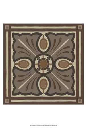 Piazza Tile in Brown I by June Erica Vess art print