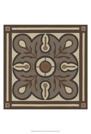 Piazza Tile in Brown III by June Erica Vess art print