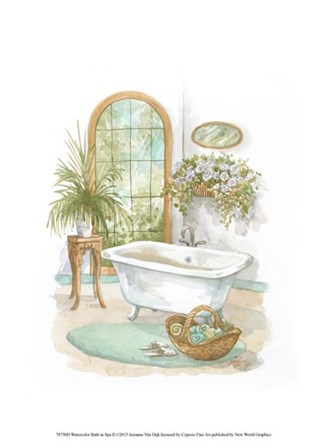 Watercolor Bath in Spa II by Jerianne Van Dijk art print