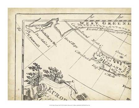 Map of Europe Grid I by T Jeffreys art print