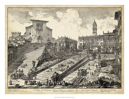 Veduta del Romano Campidoglio by Francesco Piranesi art print