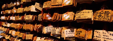 Votive tablets in a temple, Tsurugaoka Hachiman Shrine, Kamakura, Kanagawa Prefecture, Kanto Region, Japan by Panoramic Images art print